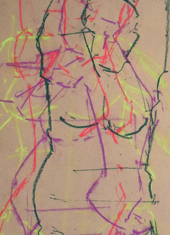 Study of a female Nude - Life Drawing No 405