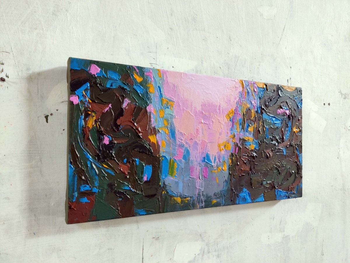 Organic Landscape Acrylic Painting By Abhishek Kumar, 26 X 14, Mystical Reverie, Original Artwork