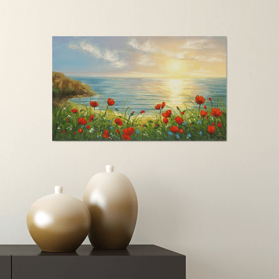Poppies by sea