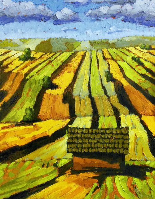 Landscape with fields by Evgen Semenyuk