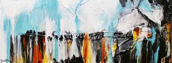 Sienna Sky 160cm x 60cm Textured Abstract Art