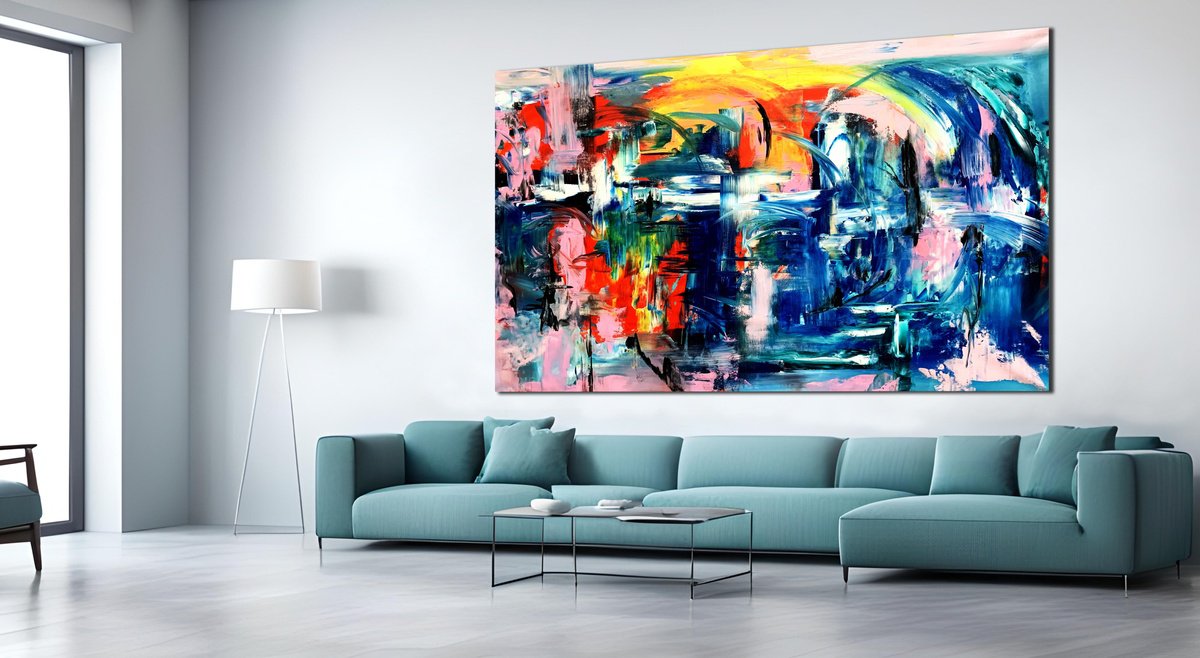 Organic Abstract Acrylic Painting By Estelle Asmodelle, 66 X 52, An Allegory Of Truth, Original Artwork