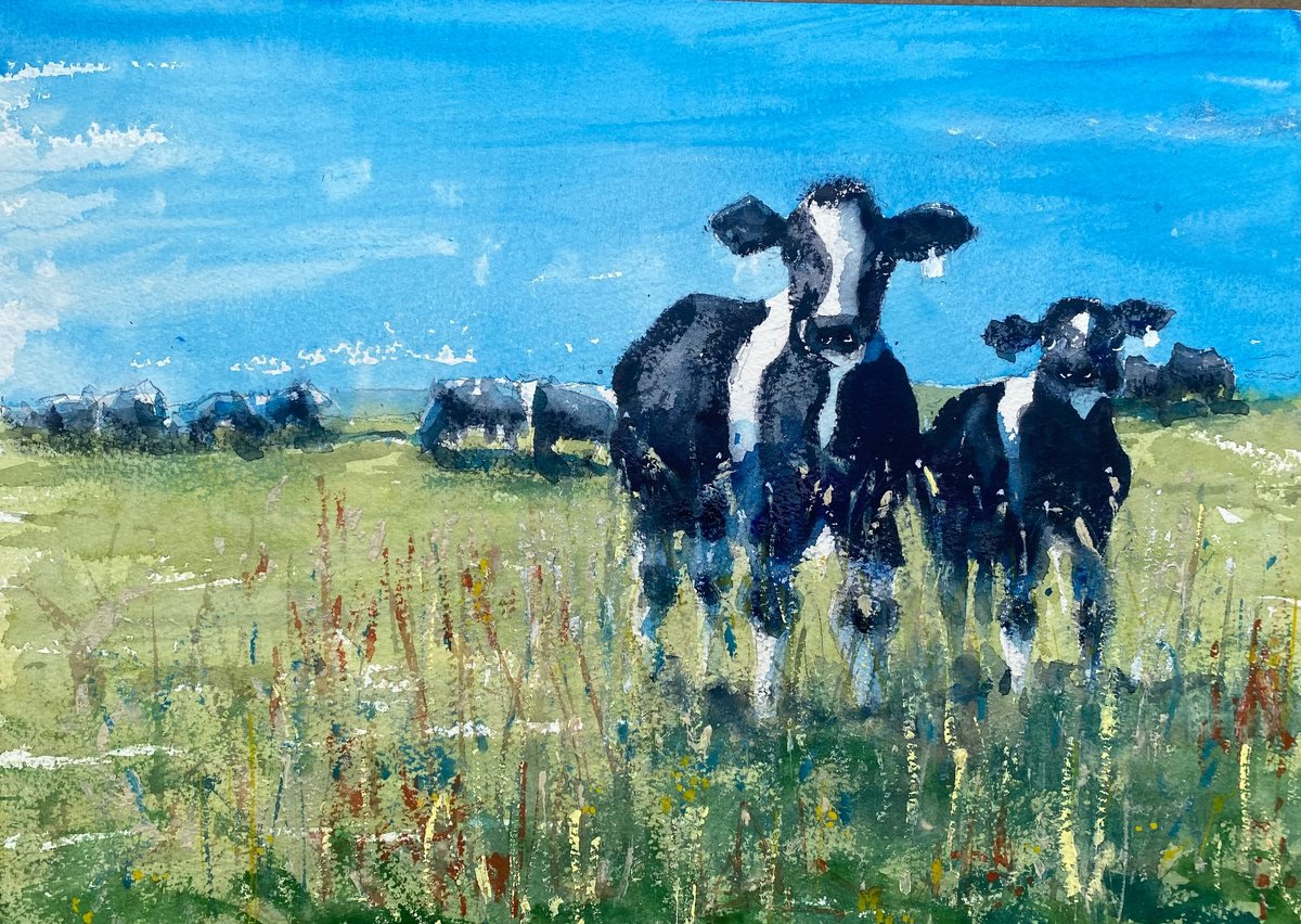 Impressionistic Watercolour , The Grass Is Always Greener- By Paul Mitchell, 14 X 10, Artwork For Sale On Artfinder