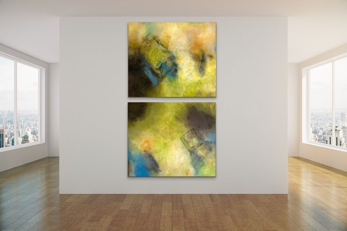 Natural Dream I Diptych I natural abstract artwork I 240 x 140 by Kirsten Schankweiler