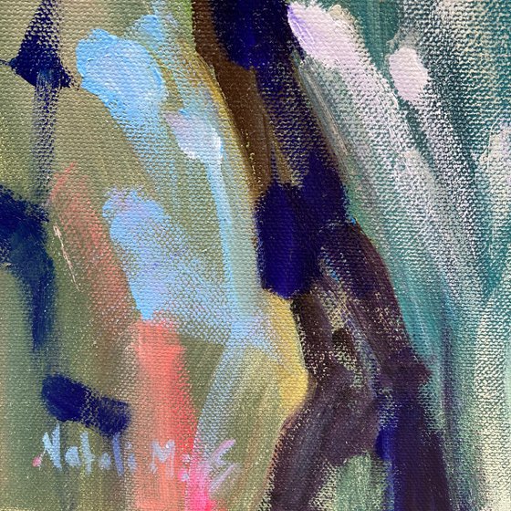 Forest Waterfall — Original Oil Painting