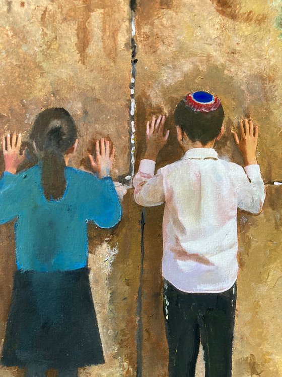 Children at the Western Wall