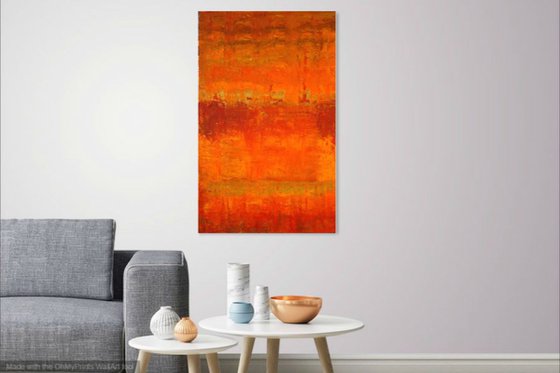 Primitive Abstract Gold, Orange Panel