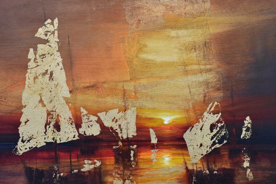 " Harbor of destroyed dreams - Delusions In A Golden Fleece " W 80 x H 80 cm