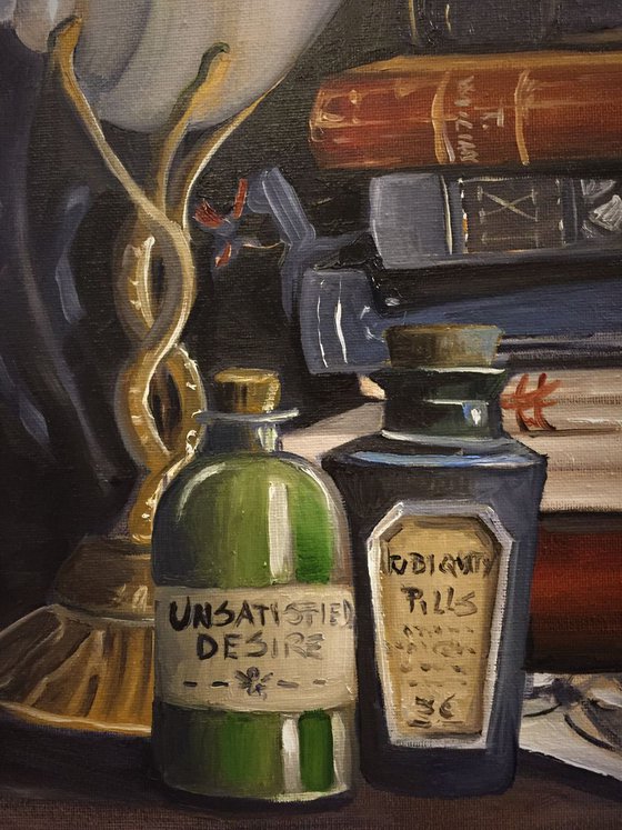 Wishes powder for unsatisfied desires - original oil on canvas