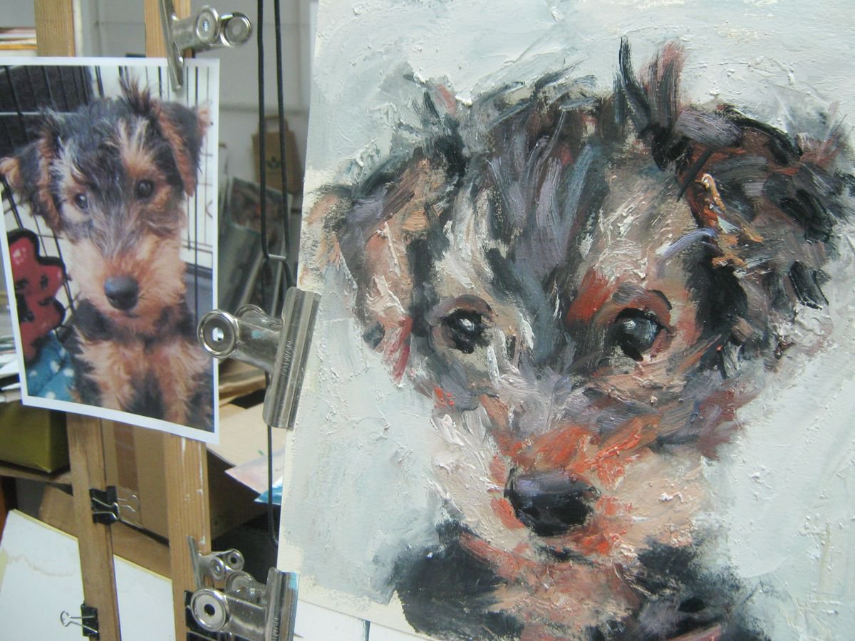 ORDERED DOG PORTRAIT - NOT FOR SALE author: Mato Jurkovic, academic painter