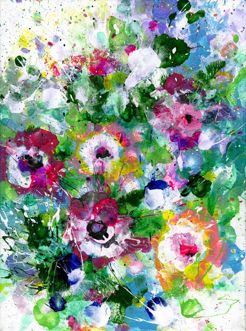 Flower Candy 2 - Floral Painting by Kathy Morton Stanion by Kathy Morton Stanion