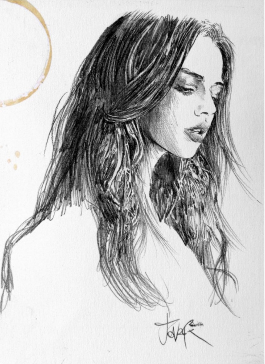 Impressionistic Ink Drawing , Karimah By Loui Jover, 9 X 12, Artwork For Sale On Artfinder