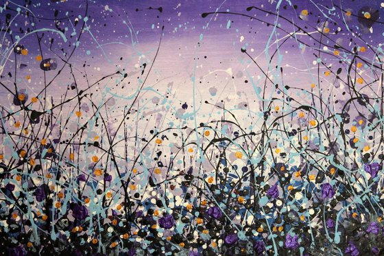 Star Rise #5 - Large original abstract floral painting