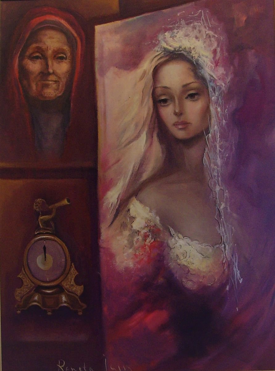 Impressionistic Portrait Oil Painting By Reneta Isin, 24 X 31", Time - 60 X 80Cm, Original Artwork