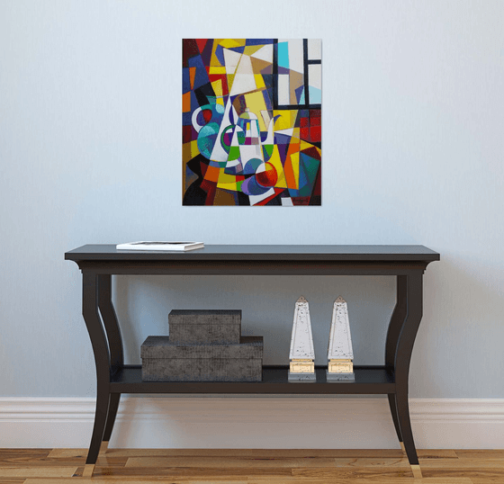 Cubism still life (60x50cm, cubism, oil painting, ready to hang)