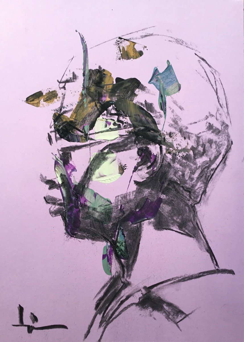 Expressive Charcoal Drawing , Butterflies By Dominique Deve, 9 X 13, Artwork For Sale On Artfinder