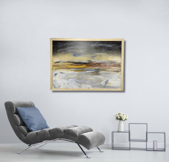 framed paintings for living room/extra large painting/abstract Wall Art/original painting/painting on canvas 100x70-title-c748