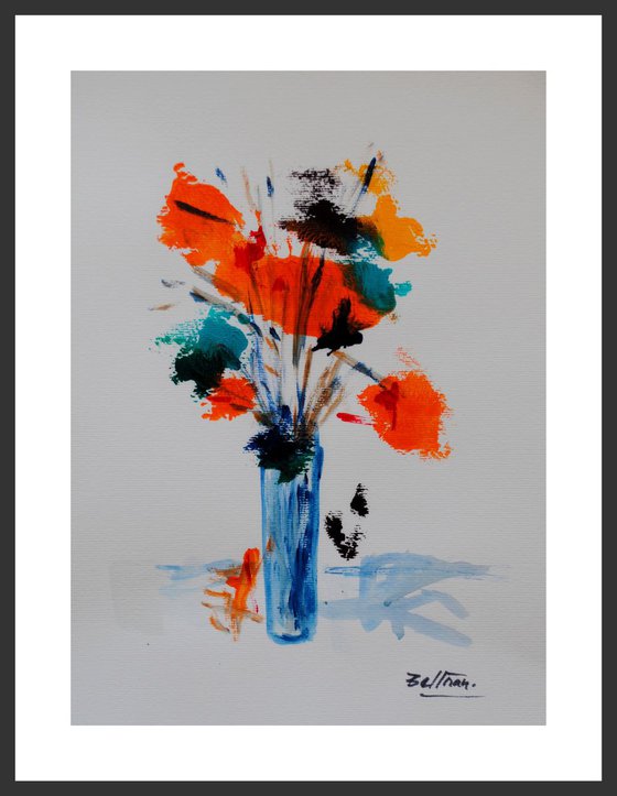Le vase aux fleurs oranges/11,81 x 15,75 in.(30x40cm)/2018
