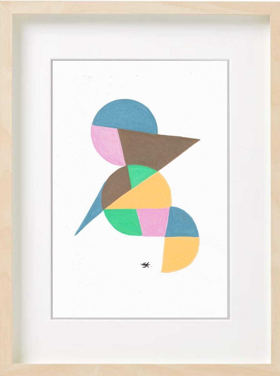 Abstract Acrylic Painting By Carla Sa Fernandes, 13 X 17, Ss58.S1, Original Artwork