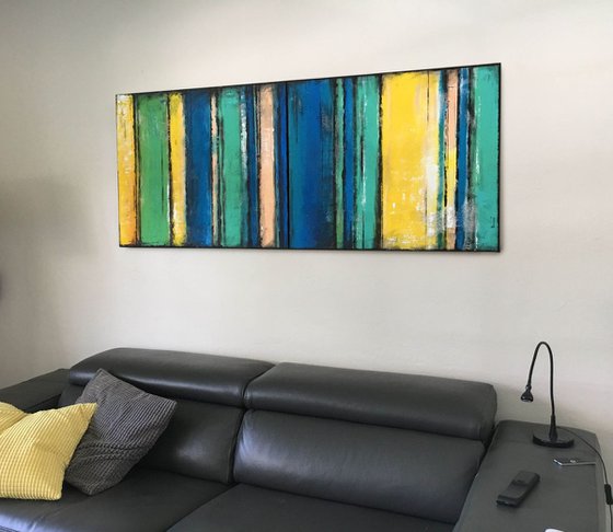 Stripe 10 60x24" XL 153x61cm Abstract Modern Bo Kravchenko