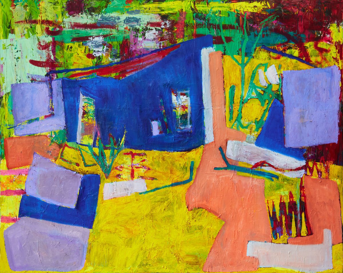 Expressive Oil Painting , Formentera House By Simon Findlay, 69 X 55, Artwork For Sale On Artfinder