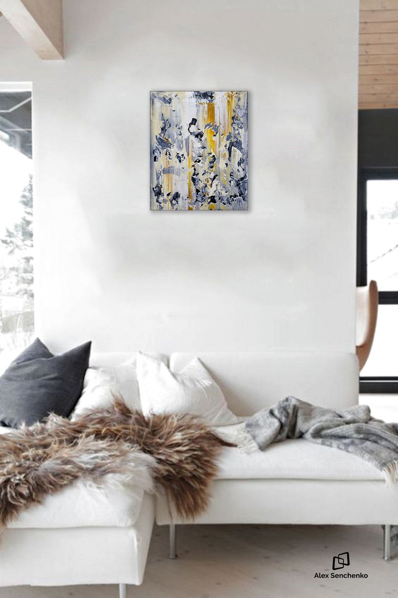 Abstract Acrylic Painting By Alex Senchenko, 18 X 22, Abstract 2348, Original Artwork