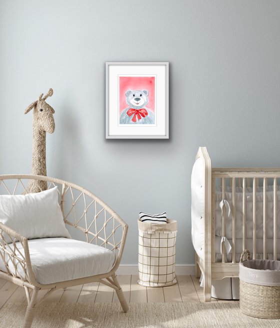 Valentine toy bear portrait - Cute gift idea for Valentine's Day - I love you beary much.