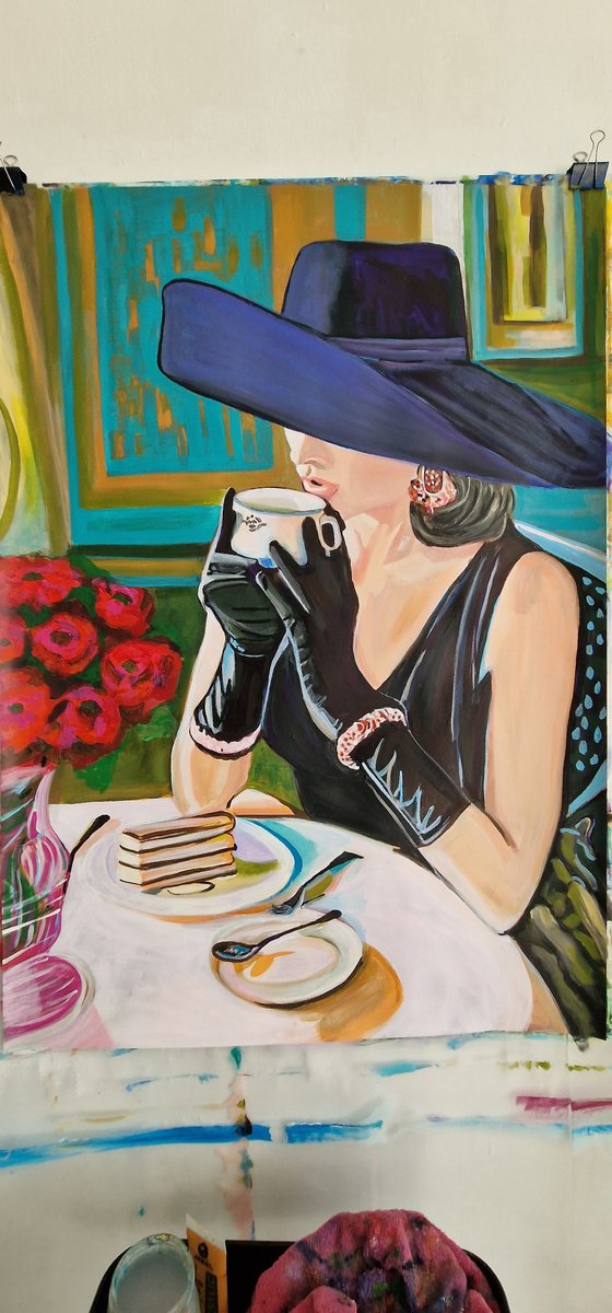 Lady with hat / 101 x 72 cm