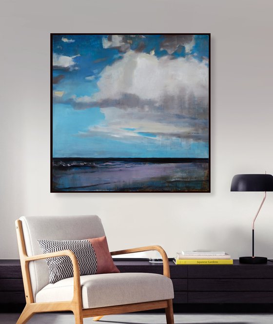 Huge cloud on the ocean 30x30 inch 76x76cm by Bo Kravchenko