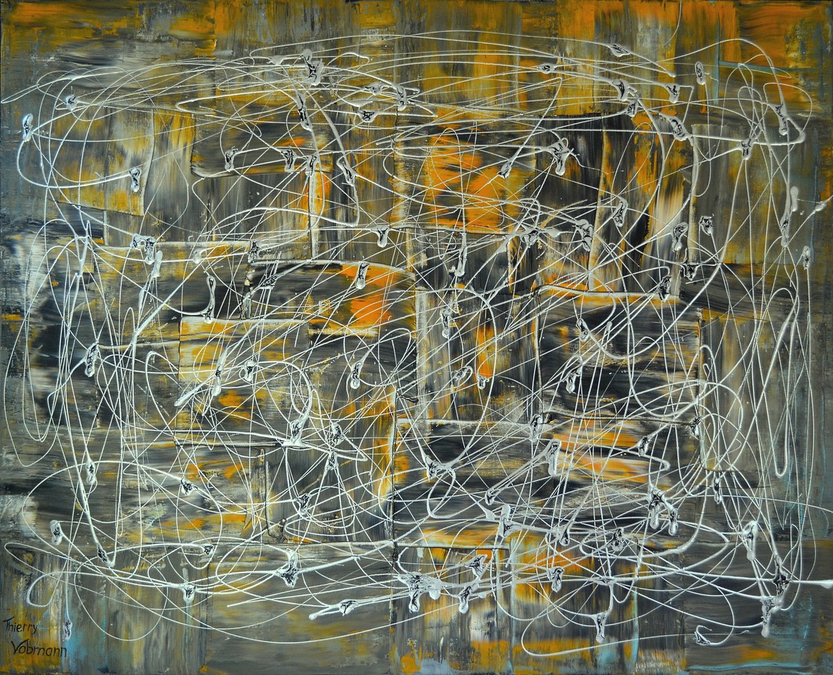 Abstract Acrylic Painting By Thierry Vobmann. Abstract ., 39 X 32", A Balanced Life, Original Artwork