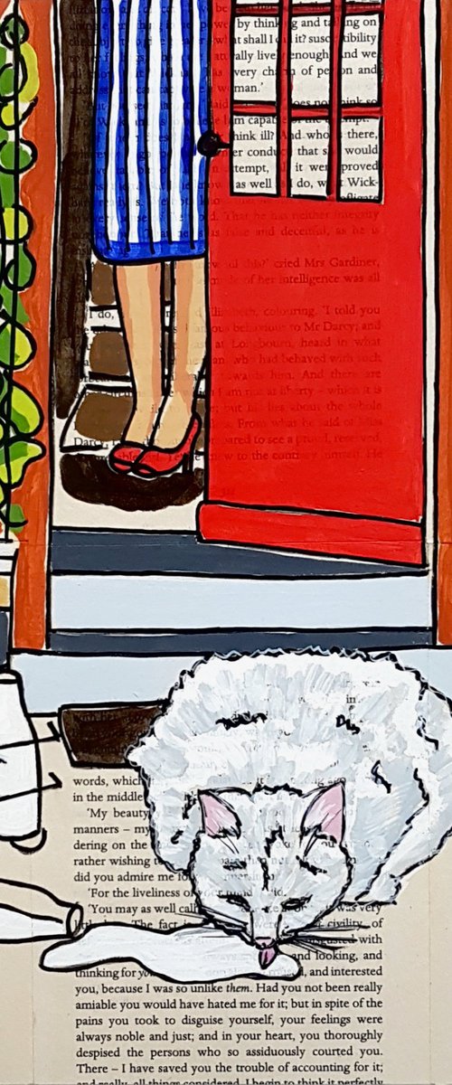 Cat Capers Milko 30cm x 30cm by DEBORAH LANG