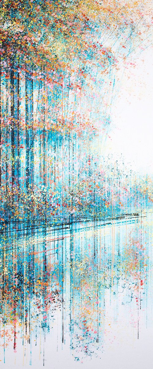 Lakeside Trees In Cool Evening Light by Marc Todd