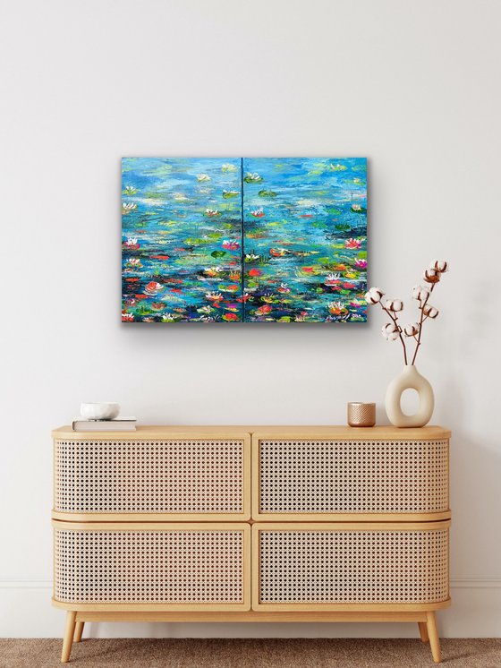 Waterlilies from the Monet Garden - Diptych