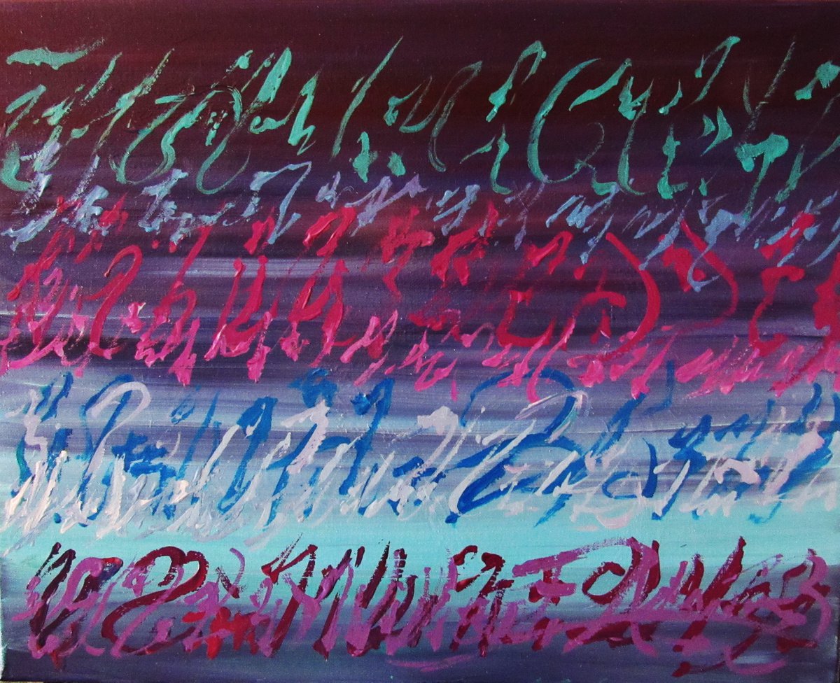 The Lost ART of Cursive! Acrylic painting by William F. Adams Artfinder