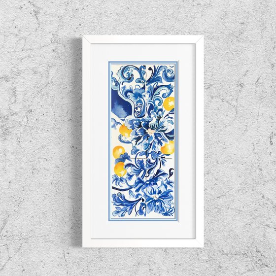 Azul & Citrus Triptych