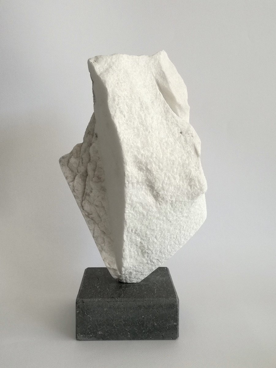 Abstract Stone Sculpture By Monica Sarandrea, 2 X 12", Carved By The Wind, Original Artwork