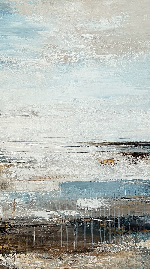 Coastal Veil of Light. Blue Gray Textured by Tatiana Malinovscaia