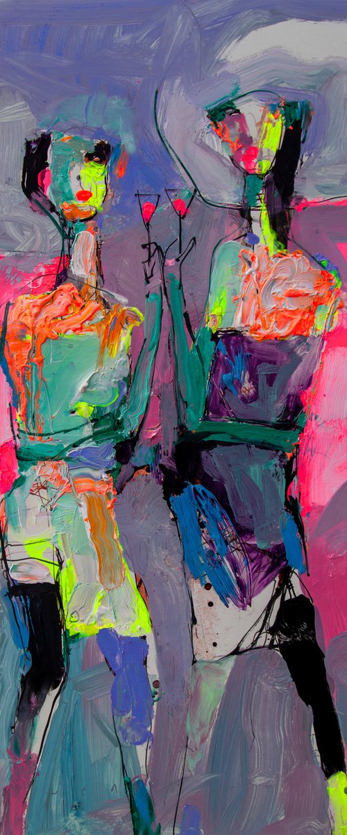 Two girlfriends in the Plein air by Victor Sheleg