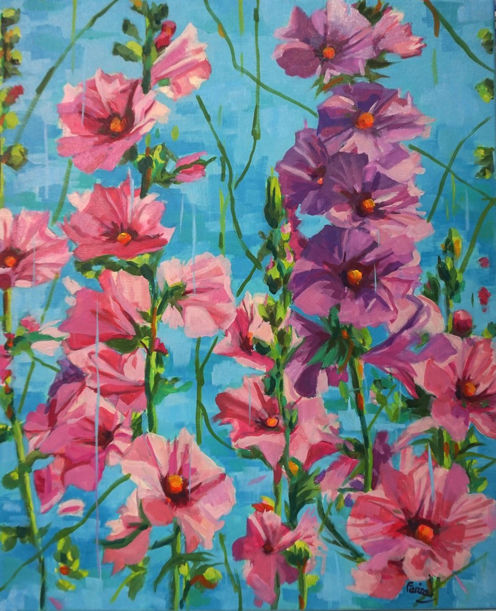 Impressionistic Botanical Oil Painting By Amaya Fernandez Fariza, 15 X 18, Echoes Of Summer, Original Artwork