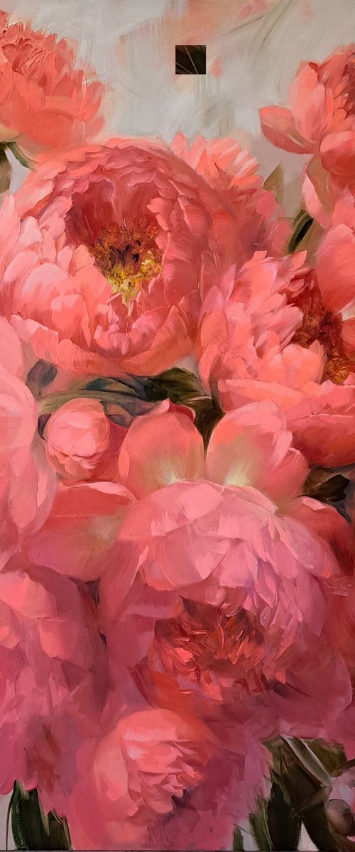 Coral peony by Nataly Derevyanko