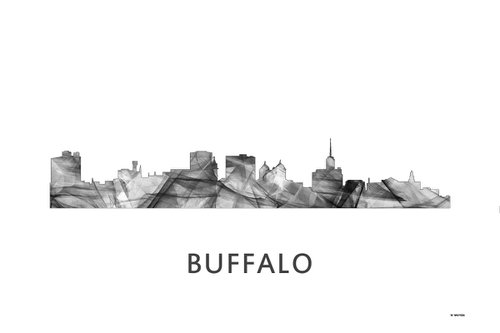 Buffalo Skyline WB BW by Marlene Watson