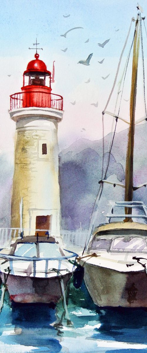 A Lighthouse in Saint-Tropez by Ksenia Astakhova
