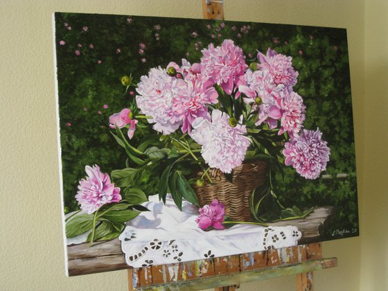 Peonies in the Sun, Garden Scenery