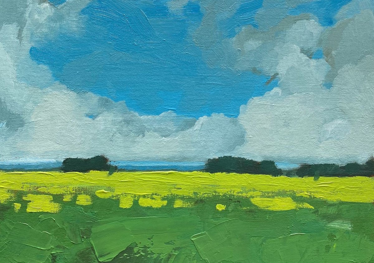 Impressionistic Landscape Oil Painting By Bohdan Vykhrenko, 14 X 10, Spring Day, Original Artwork