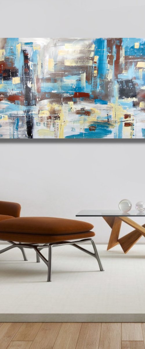 large abstract painting-xxl-200x100-large wall art canvas-cm-title-c777 by Sauro Bos