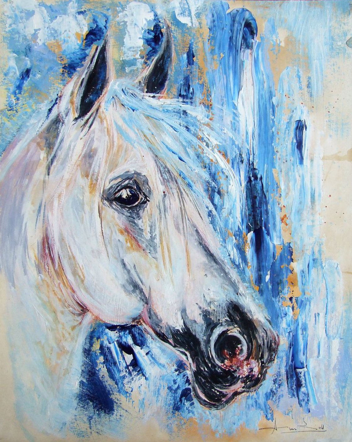 Acrylic Arabian horse cheapest painting