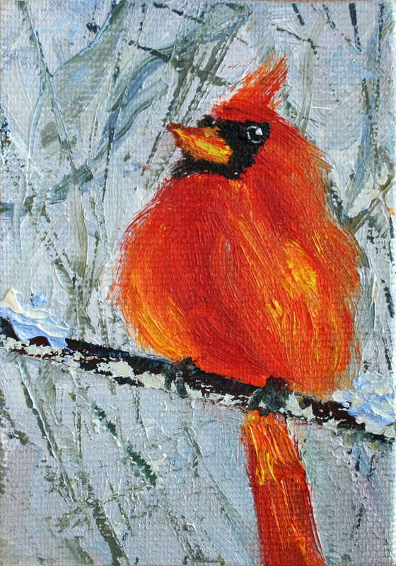 BIRD / framed / FROM MY A SERIES OF MINI WORKS BIRDS / ORIGINAL OIL PAINTING