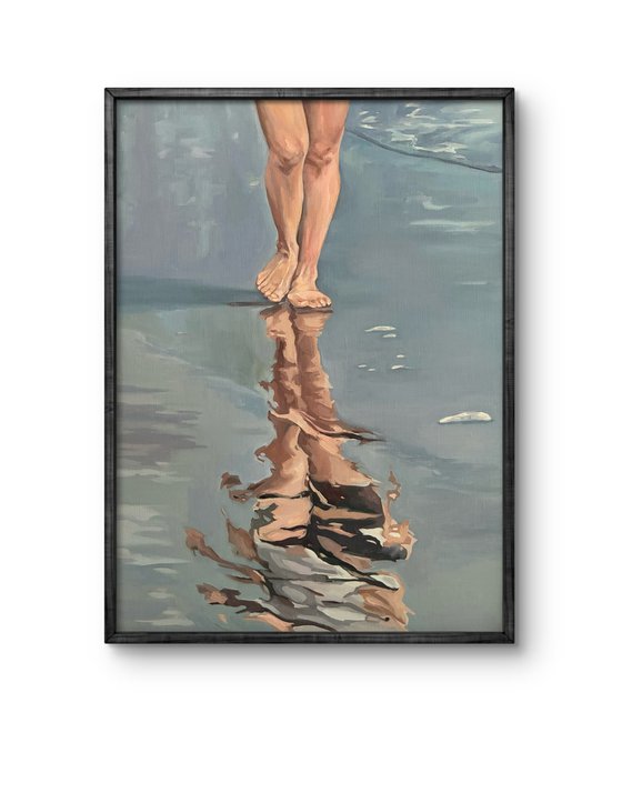 Sea coast. Reflections