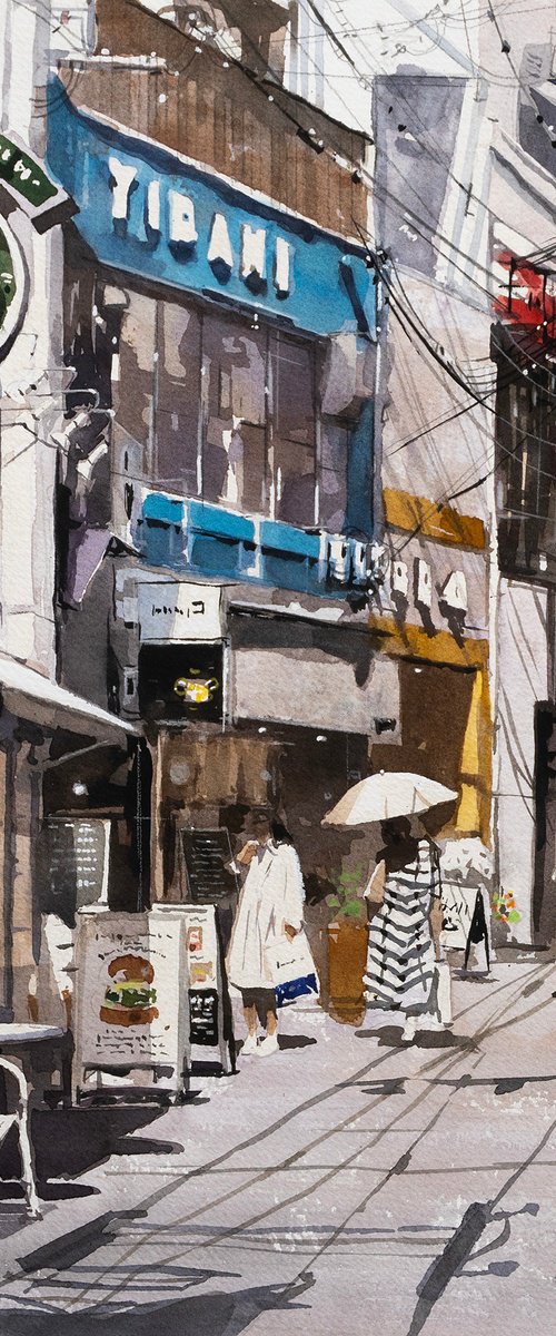 Shopping Alley - 30x40cm Sketch by Masato Watanabe