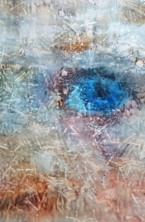I need love (n.313) - 85 x 54 x 2,50 cm - ready to hang - mix media painting on stretched canvas by Alessio Mazzarulli